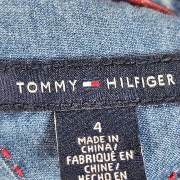 Tommy Hilfiger Button Front Denim Shirt Dress w/Pockets Size 4 - Picture 6 of 8